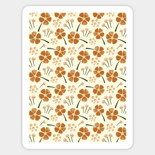 Abstract Floral Pattern in Earthy Tones Sticker